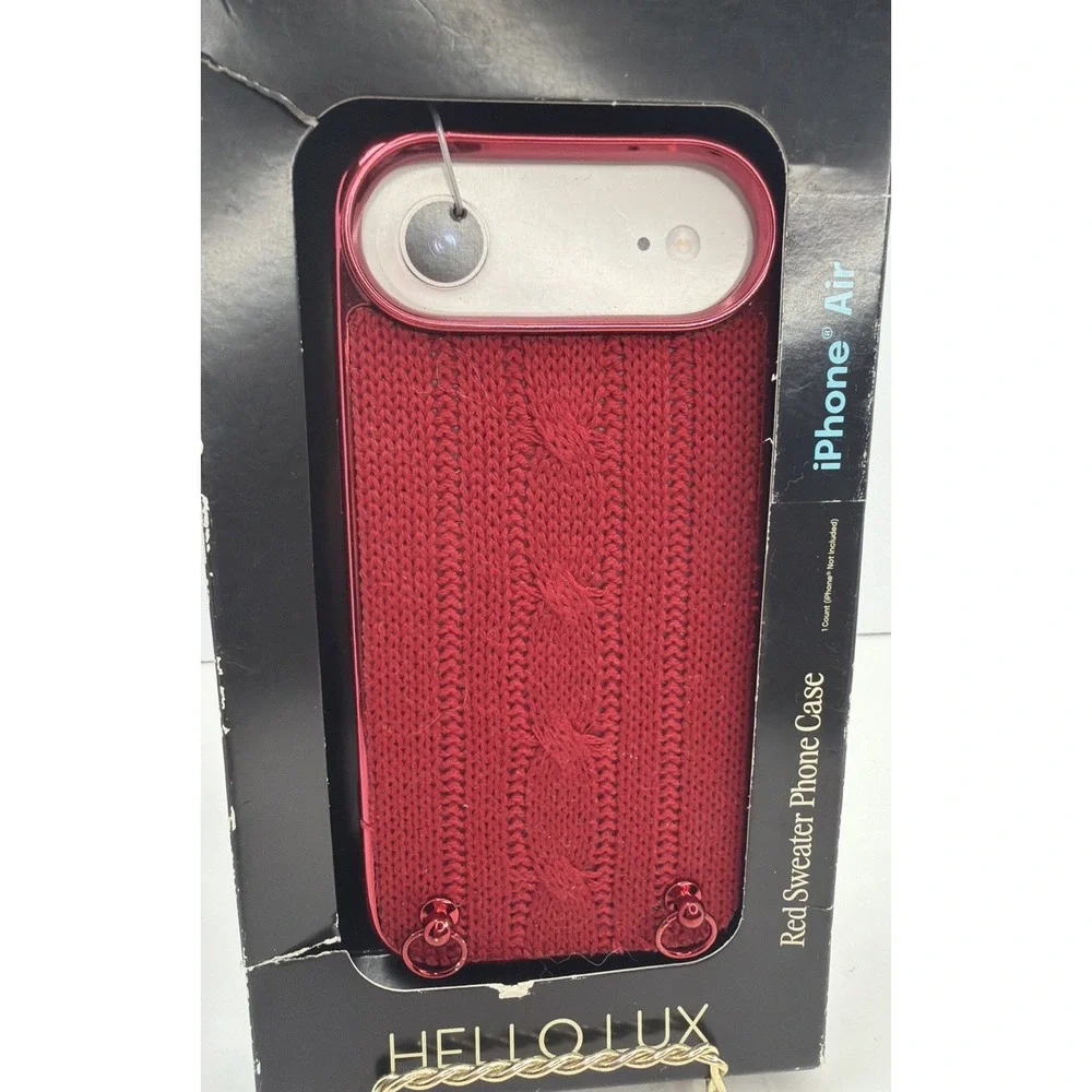 HELLO LUX Red Sweater Fabric Fitted Case Skin for iPhone Air Apple Phone